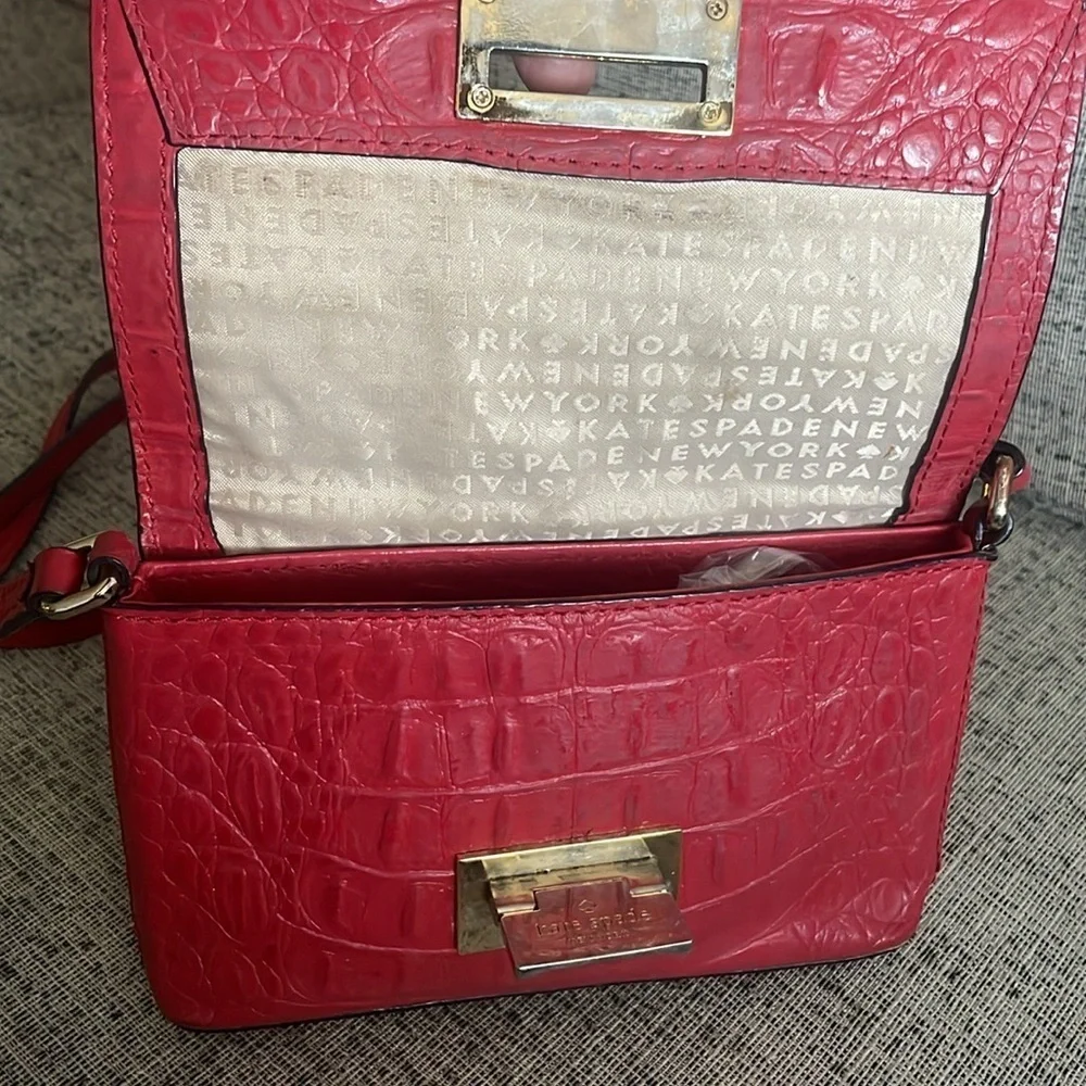 Kate Spade Leather‎ Red Alligator Small Crossbody